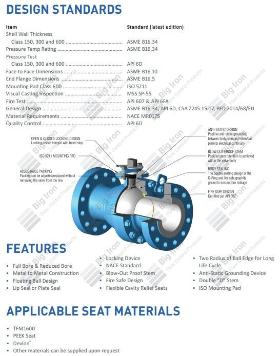 Ball Valve, 3” 600# RF, FP, FLT, Sour, WCB/316SS, Devlon/HNBR, LO