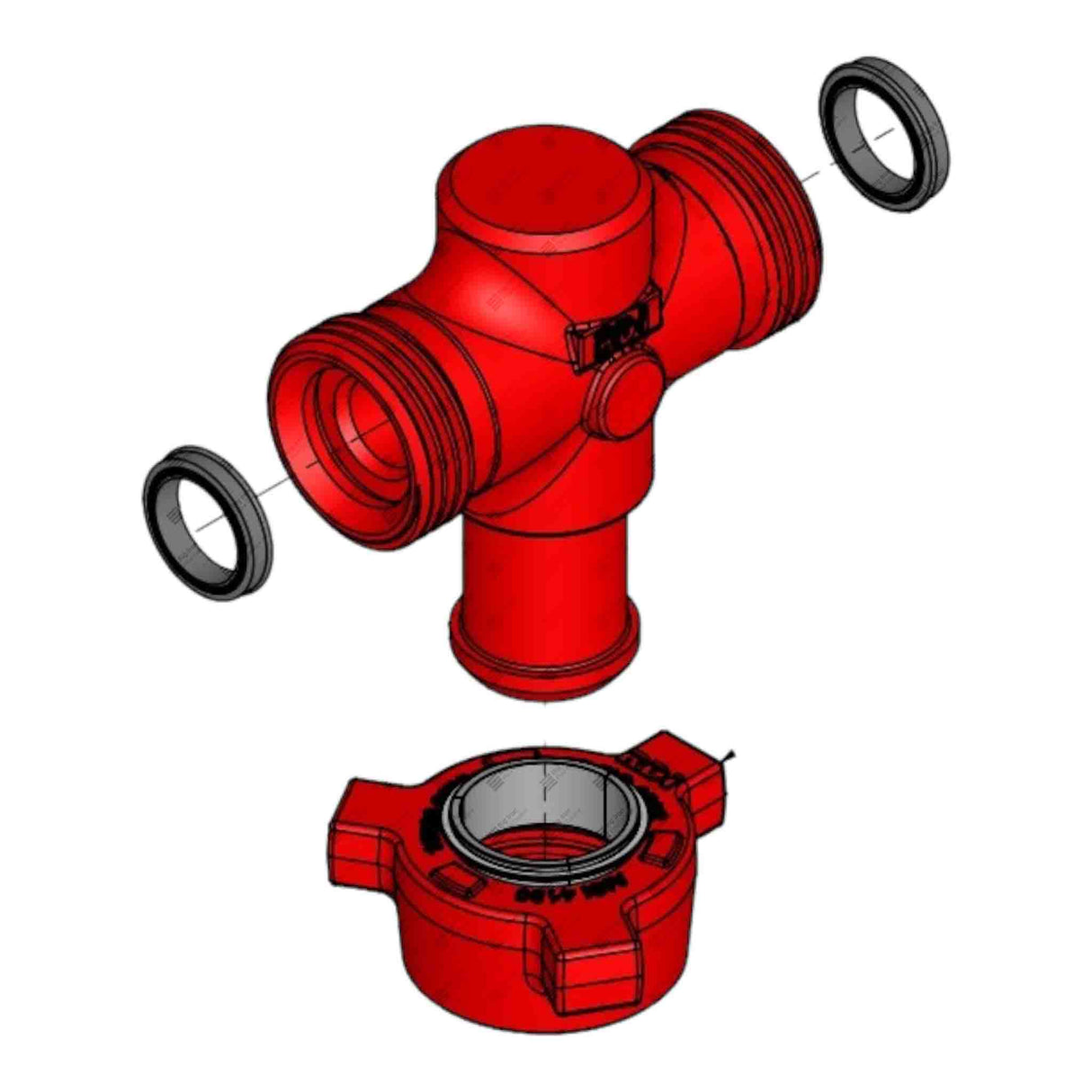 Tee, 5x7, 2” 1502 FxFxM, 15000 psi, STD Service